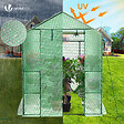 VOUNOT - Serre de jardin avec etageres et bache PE renforcee 135g/m2 143x215x195cm Vert - vignette