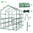 VOUNOT - Serre de jardin avec etageres et bache PE renforcee 135g/m2 143x215x195cm Vert - vignette