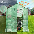 VOUNOT - Serre de jardin avec etageres et bache PE renforcee 135g/m2 143x143x195cm Vert - vignette