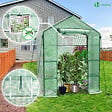 VOUNOT Serre De Jardin 143x143x195 Cm Avec 3 Étagères - Bâche PE Renforcée 135g/m² UV Résistante - Abri Pour Plantes, Légumes & Fleurs Toute L'Année