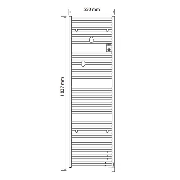 ATLANTIC - Sèche-serviettes Atlantic Doris - 1000W - WI-FI - Blanc brillant - large