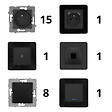 ZENITECH - Set de 2 prises 16A + 2 interrupteurs va et vient + prise RJ45 + prise TV - idéal T2 - Zenitech - vignette