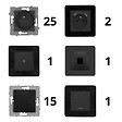 ZENITECH - Set de 2 prises 16A + 2 interrupteurs va et vient + prise RJ45 + prise TV - idéal T3 - Zenitech - vignette