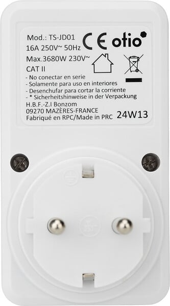 OTIO - Contrôleur de consommation électrique Schuko - Blanc - Otio - large