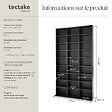 TECTAKE - Étagère bibliothèque rangement média noir 180 x 102 x 23,5 cm 27 compartiments 24 étagères réglables - vignette