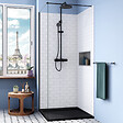CERAMIA - Ceramia Alda Receveur de douche 90x90cm en pierre de synthèse durable, noir mat (ALD15-9090N) - vignette