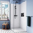 CERAMIA - Ceramia Alda Receveur de douche 120x90cm + Siphon Eslim90. Pierre de synthèse, blanc mat (ALD15-12090B-S) - vignette