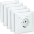 ZENITECH - Lot de 5 prises encastrées Schuko - Blanc - Zyna - Zenitech - vignette