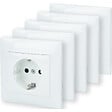 ZENITECH - Lot de 5 prises encastrées Schuko - Blanc - Zyna - Zenitech - vignette