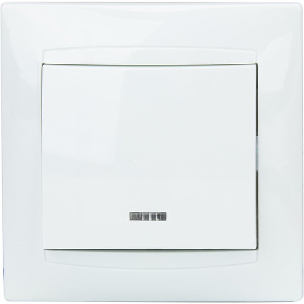 ZENITECH - Va et vient encastré Zyna + voyant - Blanc Zenitech - large