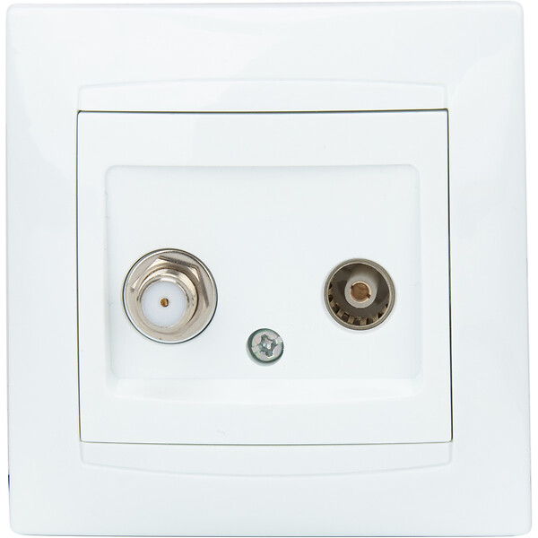 ZENITECH - Prise satéléphonelite F7 + TV Ø9,52mm Zyna - Blanc - Zenitech - large