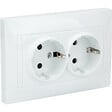 ZENITECH - Double prise Schuko monoposte encastrée - Blanc - Zyna - Zenitech - vignette