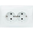 ZENITECH - Double prise Schuko monoposte encastrée - Blanc - Zyna - Zenitech - vignette