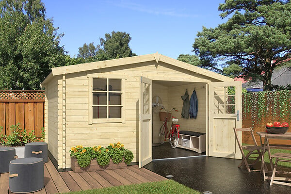 LASITAMAJA - Abri de jardin en bois épicéa Amely 34mm - L.296xP.410.8cm - large