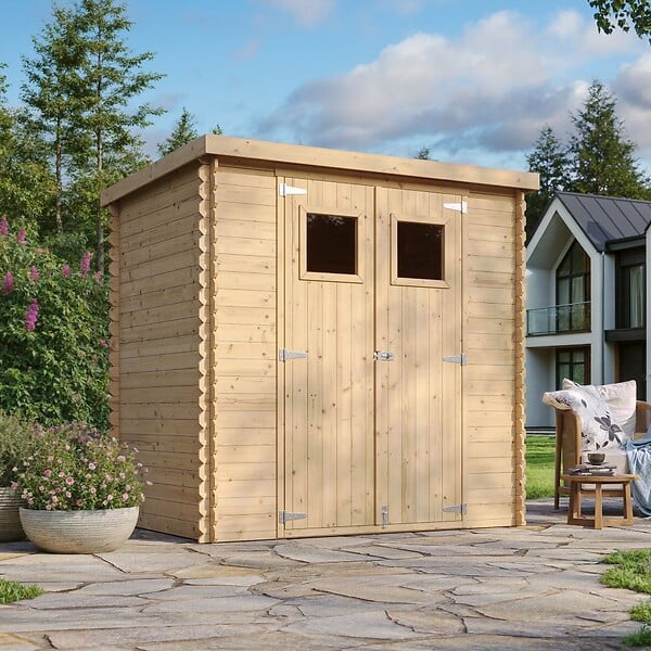 TIMBELA - TIMBELA M311+M311G Abri de jardin en bois l204xL142xH200cm / 2.22m2 AVEC SOL TRAITÉ - large