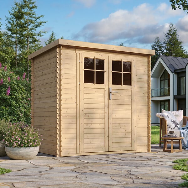 TIMBELA - TIMBELA M311F Abri de jardin en bois - l204xL142xH200cm / 2.22m2 - porte verrouillable de haute qualité - large