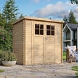 TIMBELA - TIMBELA M311F Abri de jardin en bois - l204xL142xH200cm / 2.22m2 - porte verrouillable de haute qualité - vignette
