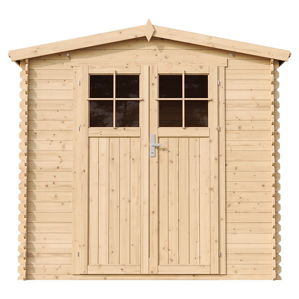 TIMBELA - Abri de jardin en bois AVEC SOL TRAITÉ porte verrouillable de haute qualité - Stockage extérieur I236xL226xH218 cm/ 4,33 m2 - M369F+M369G - large