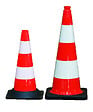 TALIAPLAST - Cône plastique fluo 75cm pvc pied caoutchouc 3,500 kg - vignette
