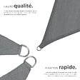 TECTAKE - Voile d'ombrage triangulaire, gris gris - vignette