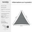 TECTAKE - Voile d'ombrage triangulaire, gris gris - vignette