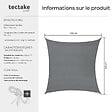 TECTAKE - Voile d'ombrage carrée, gris gris - vignette