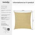 TECTAKE - Voile d'ombrage carrée, beige beige - vignette