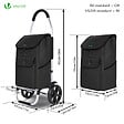 VOUNOT - Chariot de course pliable aluminium 2 roues noir - vignette