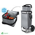 VOUNOT - Chariot de course pliable aluminium 2 roues avec sac isotherme gris - vignette