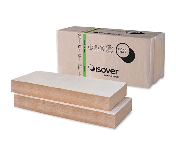 ISONAT - Panneau isolant fibre de bois Flex 55 - L.122xl.60xEp.14,5cm - large