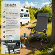TECTAKE - Chaise de camping pliable MÜRITZ en aluminium avec appui-tête gris anthracite - vignette