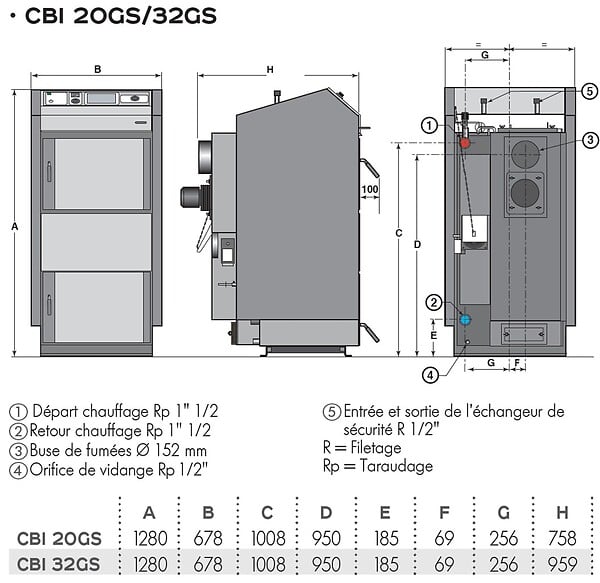 DE DIETRICH - Chaudière Bois CBI GS De Dietrich 20kW - large