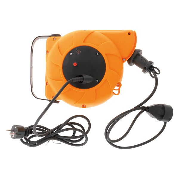 ZENITECH - Lot de 4 enrouleurs muraux câble HO5VV-F 3G1mm² 11m + 2m - Orange - Zenitech - large