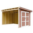 TIMBELA - Abri de Jardin Qualité Premium 8,68 m² - H231x248x412 cm - Sans plancher e  paroi latérale - Timbela M939B-REDWOOD RED - vignette