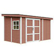 TIMBELA - Abri de Jardin Qualité Premium 8,68 m² - H231x248x412 cm - Sans plancher e  paroi latérale - Timbela M939B-REDWOOD RED - vignette