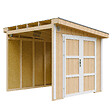 TIMBELA - Abri de Jardin Qualité Premium 5,9 m² - H231x248x294 cm - Sans plancher e  paroi latérale - Timbela M938B-HARVEST HONEY - vignette