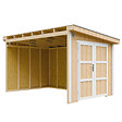 TIMBELA - Abri de Jardin Qualité Premium 8,68 m² - H231x248x412 cm - Sans plancher e  paroi latérale - Timbela M939B-HARVEST HONEY - vignette