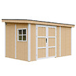 TIMBELA - Abri de Jardin Qualité Premium 8,68 m² - H231x248x412 cm - Sans plancher e  paroi latérale - Timbela M939B-HARVEST HONEY - vignette