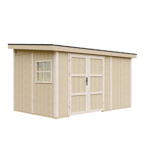 TIMBELA - Abri de Jardin Qualité Premium 8,68 m² - H231x248x412 cm - Sans plancher e  paroi latérale - Timbela M939B - large