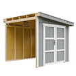 TIMBELA - Abri de Jardin Qualité Premium 5,9 m² - H231x248x294 cm - Sans plancher e  paroi latérale - Timbela M938B-CAVERN STEEL - vignette