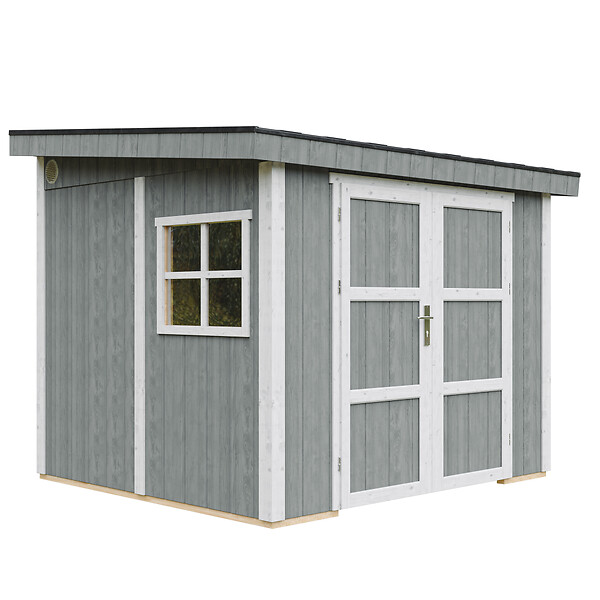 TIMBELA - Abri de Jardin Qualité Premium 5,9 m² - H231x248x294 cm - Sans plancher e  paroi latérale - Timbela M938B-CAVERN STEEL - large