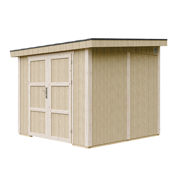 TIMBELA - Abri de Jardin Qualité Premium 5,9 m² - H231x248x294 cm - Sans plancher e  paroi latérale - Timbela M938B-CAVERN STEEL - large