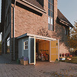 TIMBELA - Abri de Jardin Qualité Premium 5,9 m² - H231x248x294 cm - Sans plancher e  paroi latérale - Timbela M938B-CAVERN STEEL - vignette