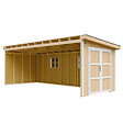 TIMBELA - Abri de Jardin Qualité Premium 14,3 m² - H231x248x648 cm - Sans plancher e  paroi latérale - Timbela M941B-HARVEST HONEY - vignette