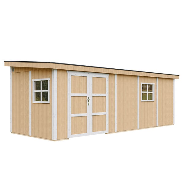 TIMBELA - Abri de Jardin Qualité Premium 14,3 m² - H231x248x648 cm - Sans plancher e  paroi latérale - Timbela M941B-HARVEST HONEY - large