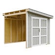TIMBELA - Abri de Jardin Qualité Premium 5,9 m² - H231x248x294 cm - Sans plancher e  paroi latérale - Timbela M938B-TUNDRA GREY - vignette