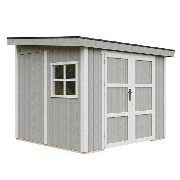 TIMBELA - Abri de Jardin Qualité Premium 5,9 m² - H231x248x294 cm - Sans plancher e  paroi latérale - Timbela M938B-TUNDRA GREY - large