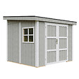 TIMBELA - Abri de Jardin Qualité Premium 5,9 m² - H231x248x294 cm - Sans plancher e  paroi latérale - Timbela M938B-TUNDRA GREY - vignette