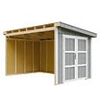 TIMBELA - Abri de Jardin Qualité Premium 8,68 m² - H231x248x412 cm - Sans plancher e  paroi latérale - Timbela M939B-CAVERN STEEL - vignette