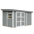 TIMBELA - Abri de Jardin Qualité Premium 8,68 m² - H231x248x412 cm - Sans plancher e  paroi latérale - Timbela M939B-CAVERN STEEL - vignette